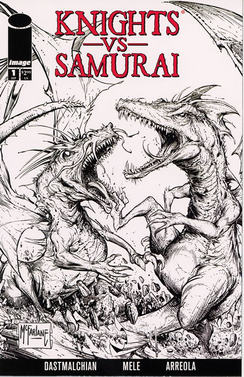 Knights Vs. Samurai #1B Todd Macfarlane B&W Variant NM (2024) 1st Print Image Comics